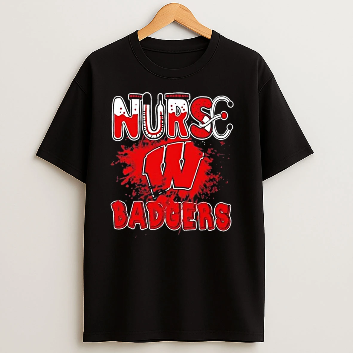 Nurse X Wisconsin Badgers Football T Shirts