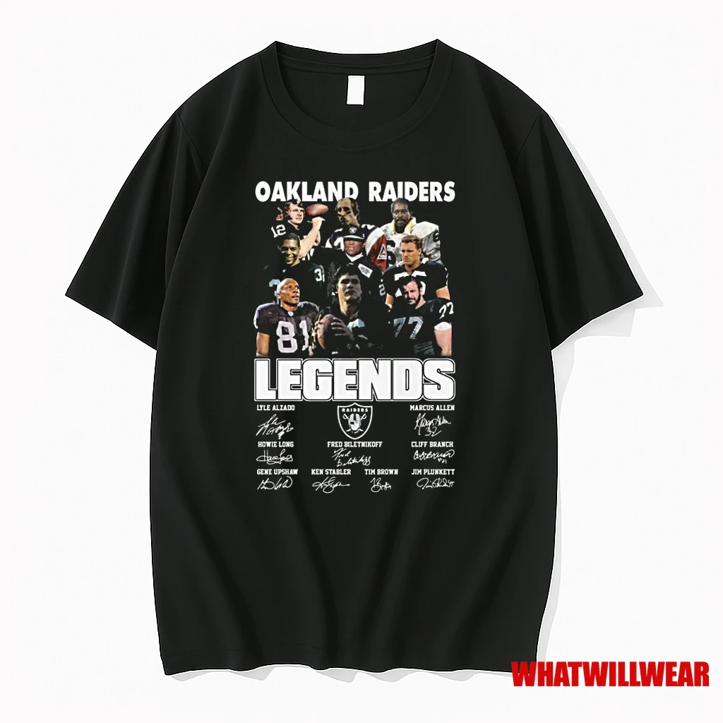 Oakland Raiders Legends Players Signatures 2025 Shirts
