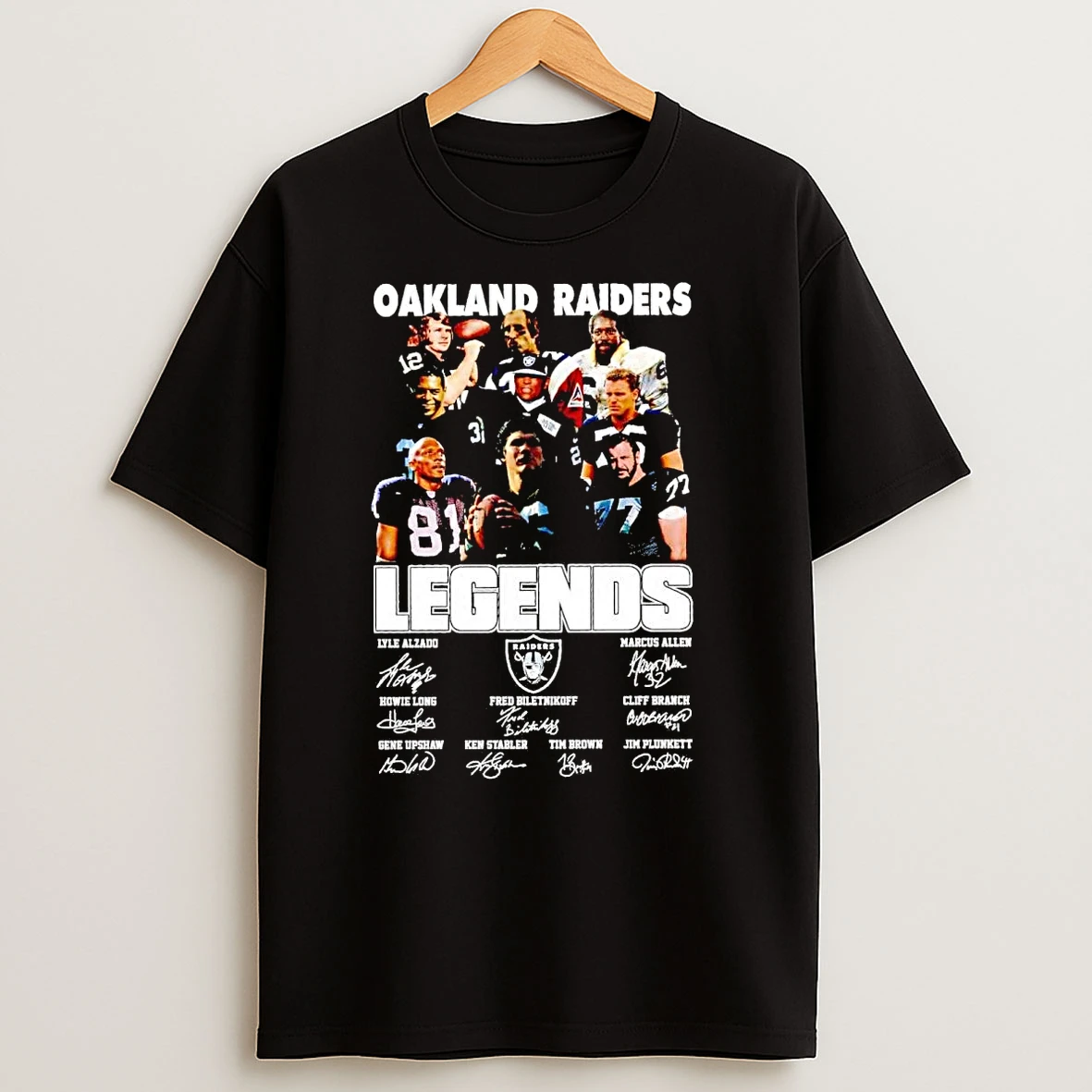 Oakland Raiders Legends Names Signatures T Shirts