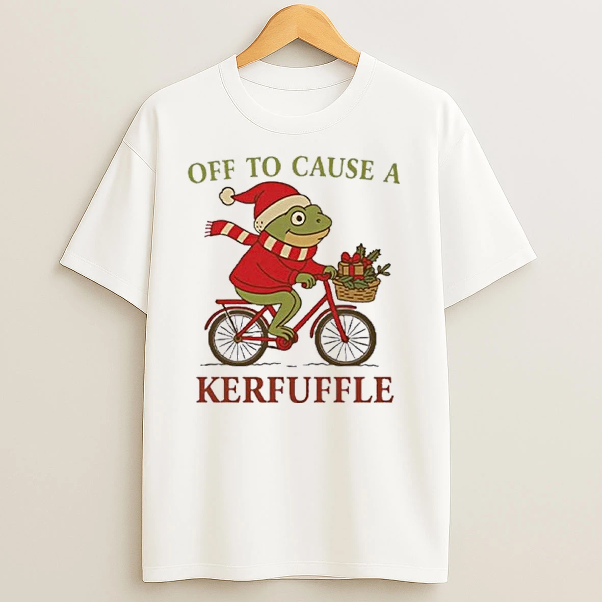 Off To Cause A Kerfuffle Frog Christmas T Shirts