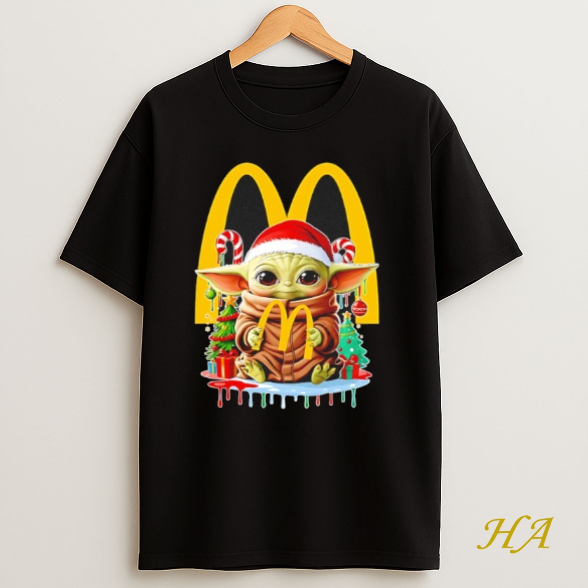 Official 2025 Christmas Baby Yoda X Mcdonalds Shirt