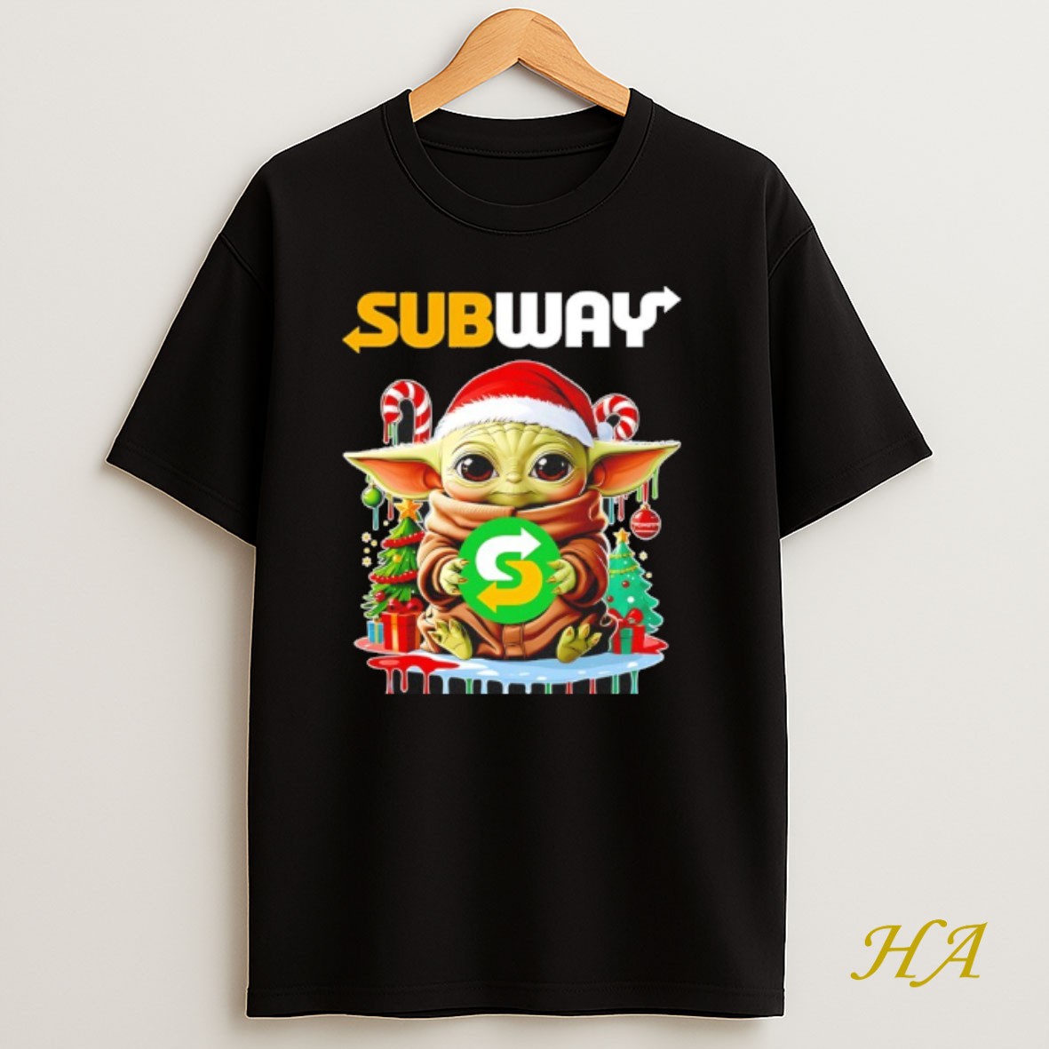 Official 2025 Christmas Baby Yoda X Subway Shirt