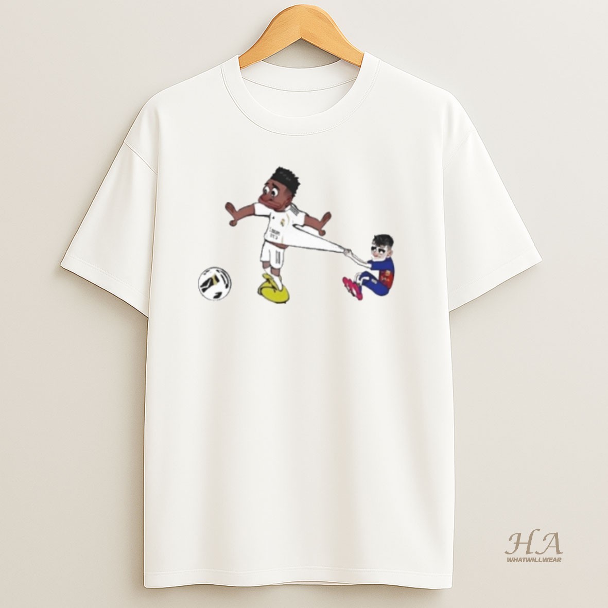 Official 2025 Pedri Pulling Vinicius Cartoon T Shirt