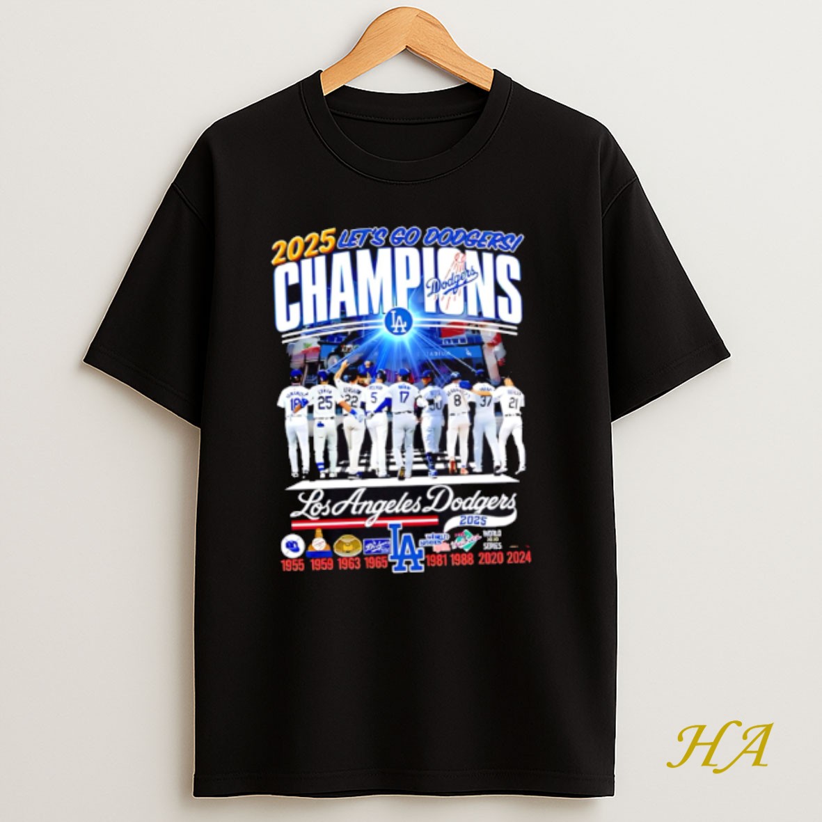 Official 2025 Lets Go Los Angeles Dodgers Champions Winner Team Player Vintage T Shirt