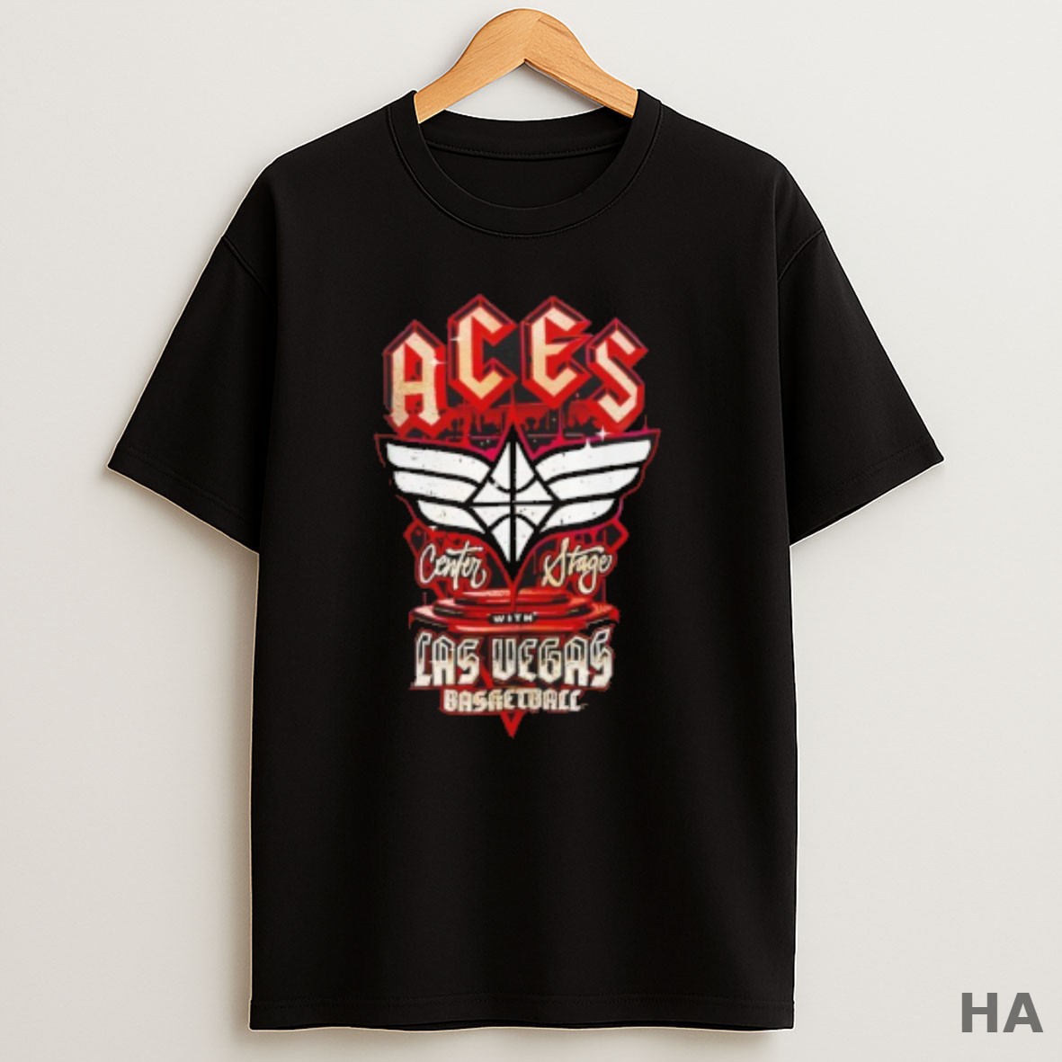 Official Aja Wilson Wearing Las Vegas Aces Basketball Center Stage Wnba T Shirt
