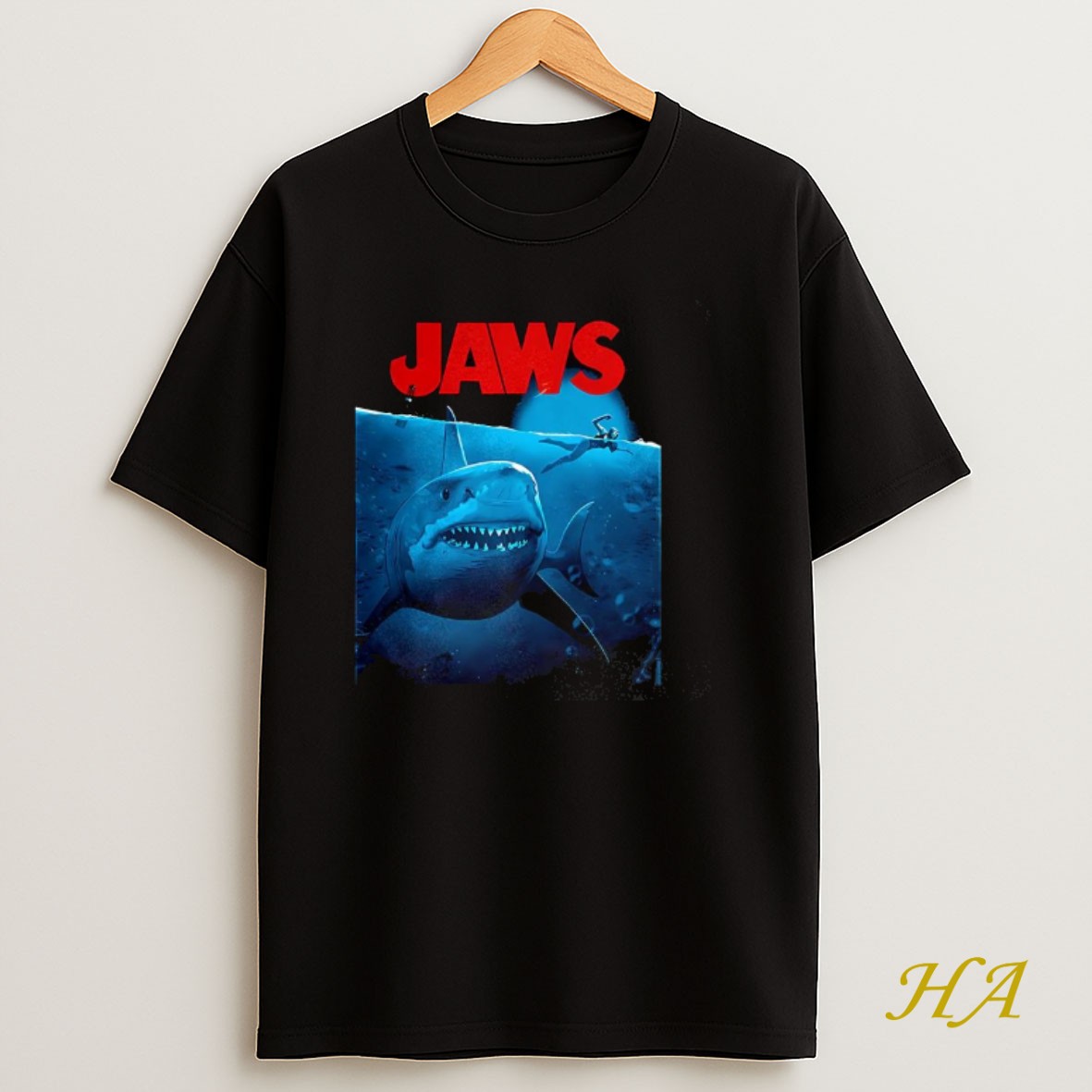 Official Aws Sharks Horror Movie 1975 Megalodon T Shirt