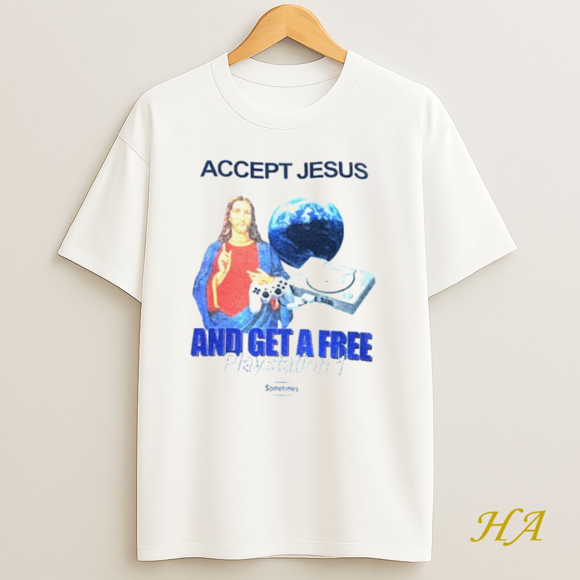 Official Accept Jesus And Get A Free Playstation 1 Shirt