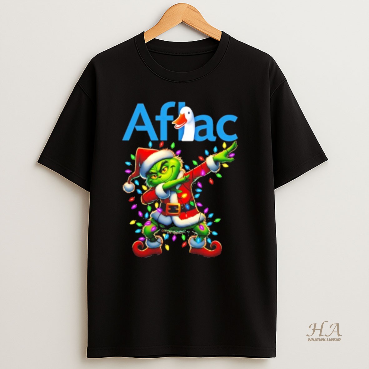 Official Aflac X Grinch Dabbing Christmas 2025 Shirt