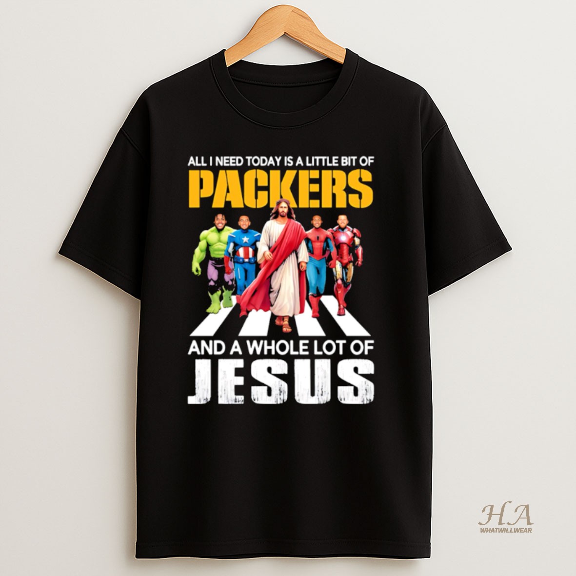 Official All I Need Today Is A Little Bit Of Green Bay Packers And A Whole Lot Of Jesus T Shirt