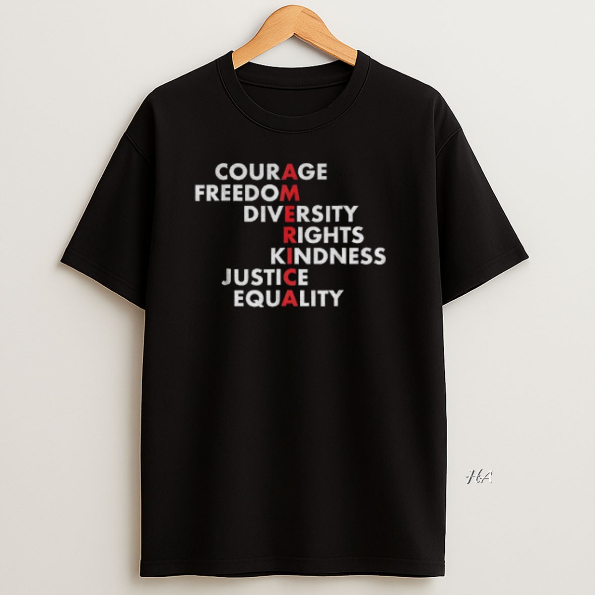 Official America Courage Freedom Diversity Rights Kindness Justice Equality T Shirt