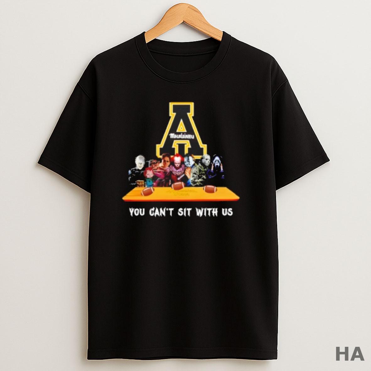 Official Appalachian State Mountaineers Horror Movie Characters You Cant Sit With Us Halloween T Shirt