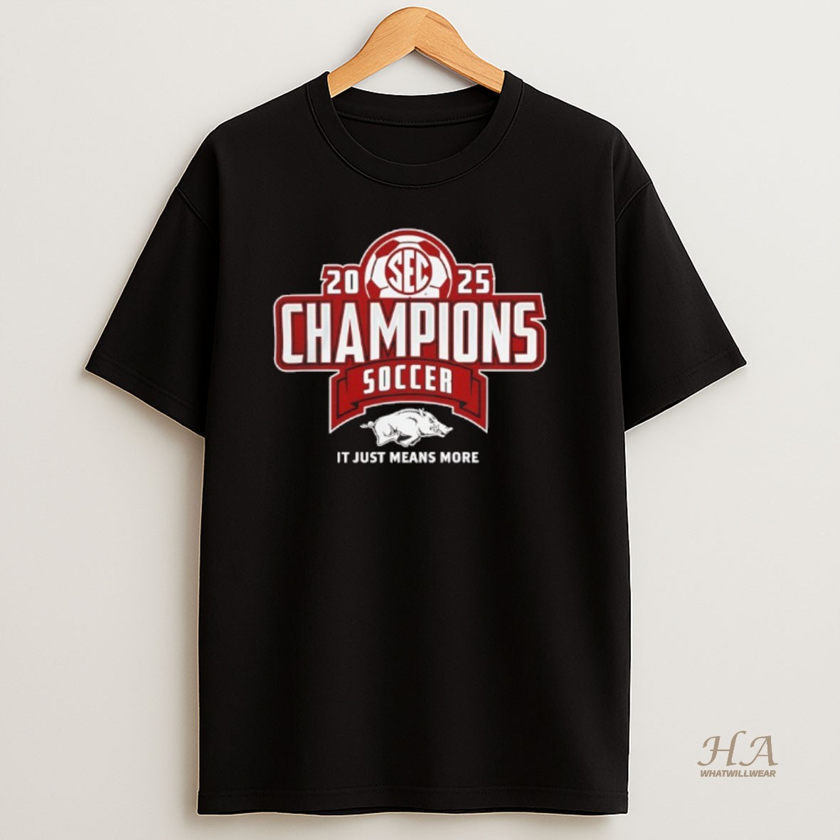 Official Arkansas Razorbacks 2025 Sec Womens Soccer Regular Season Champions Locker Room Shirt
