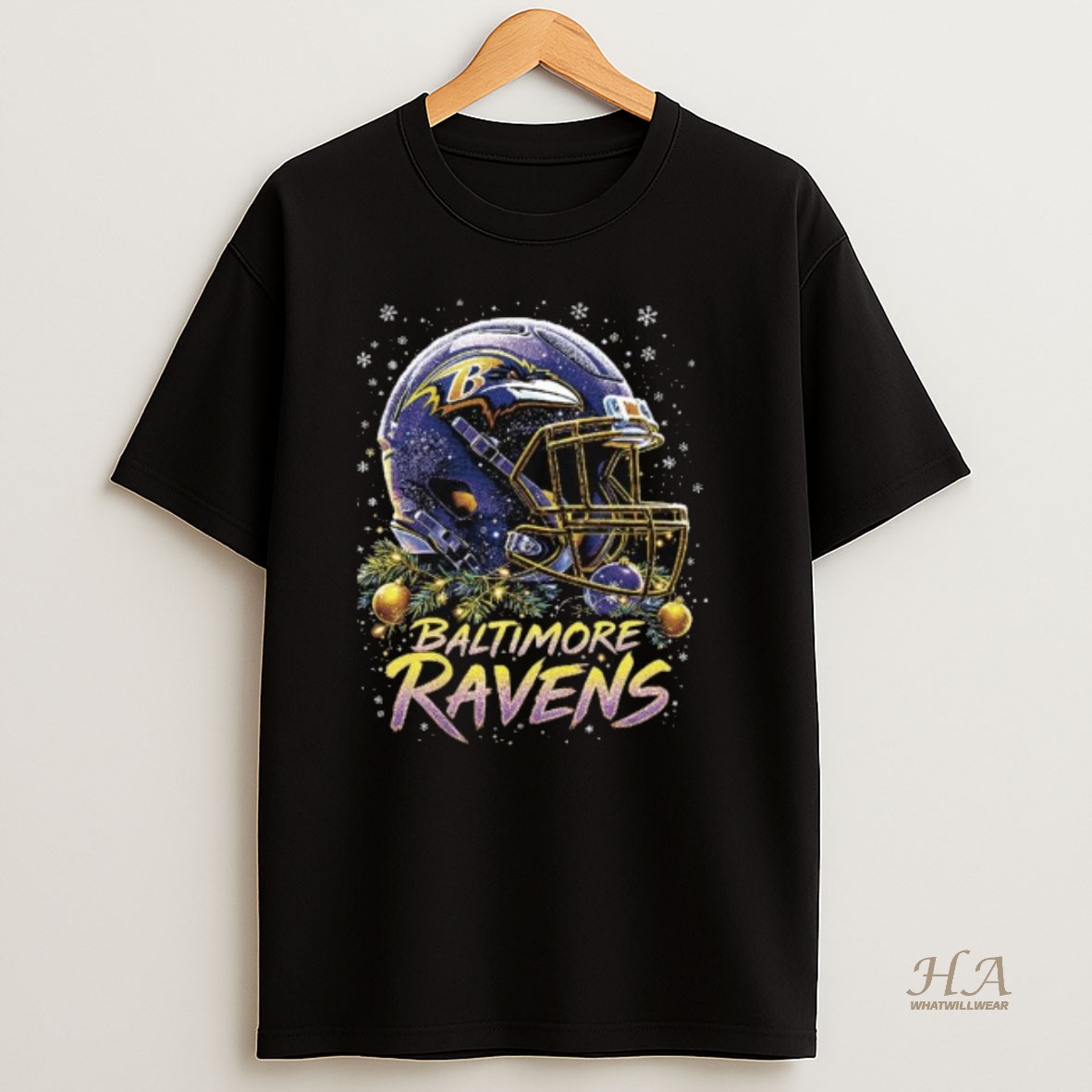 Official Baltimore Ravens Nfl Helmet Merry Christmas 2025 Long Sleve T Shirt