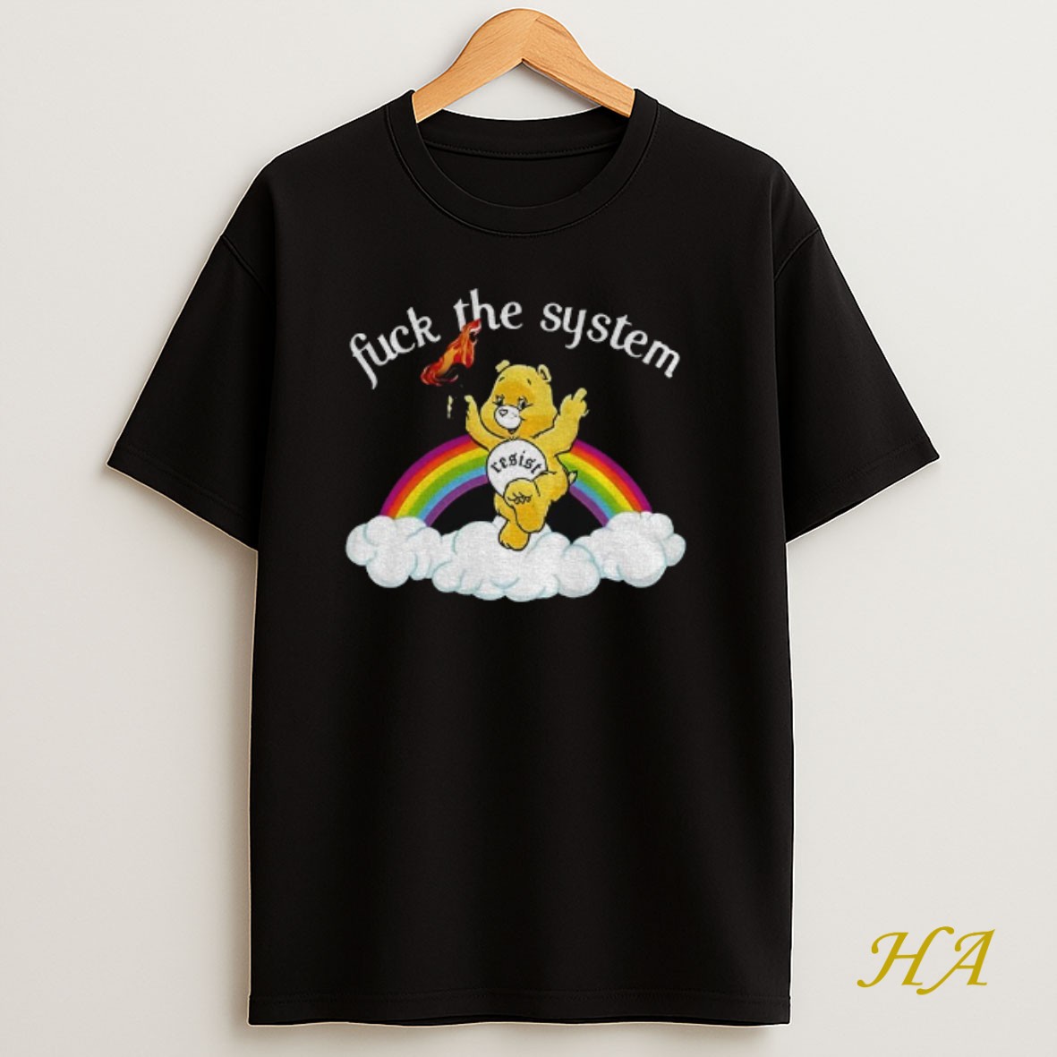 Official Bear Resist Fuck The System Rainbow Lgbt Pride Month Shirt