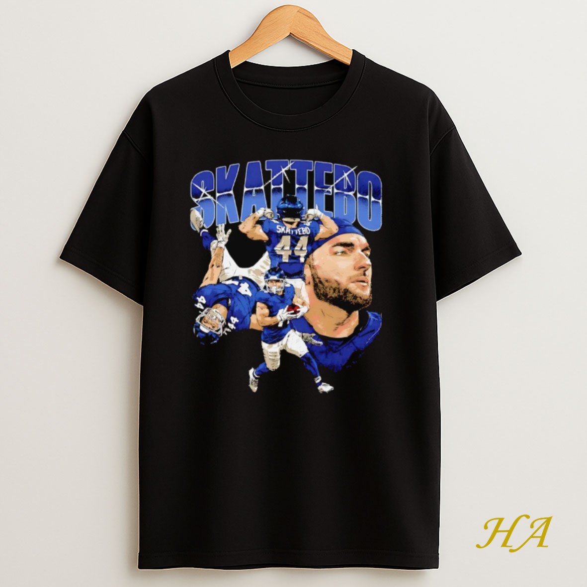 Official Cam Skattebo Superman Dive New York Giants T Shirt