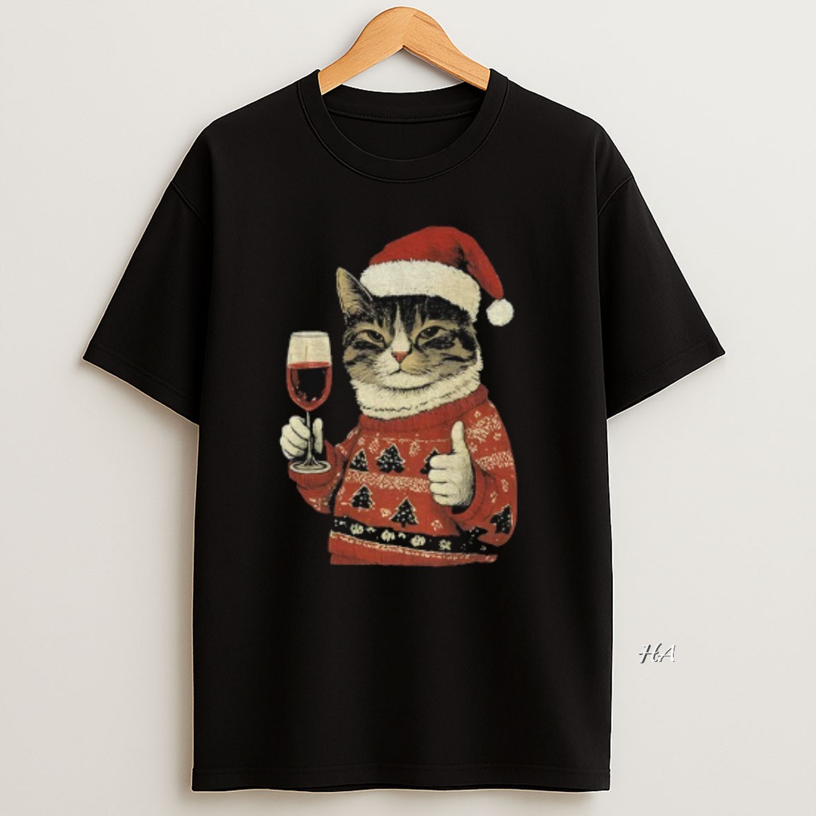 Official Cat Likes Santa Hat Merry Christmas T Shirt