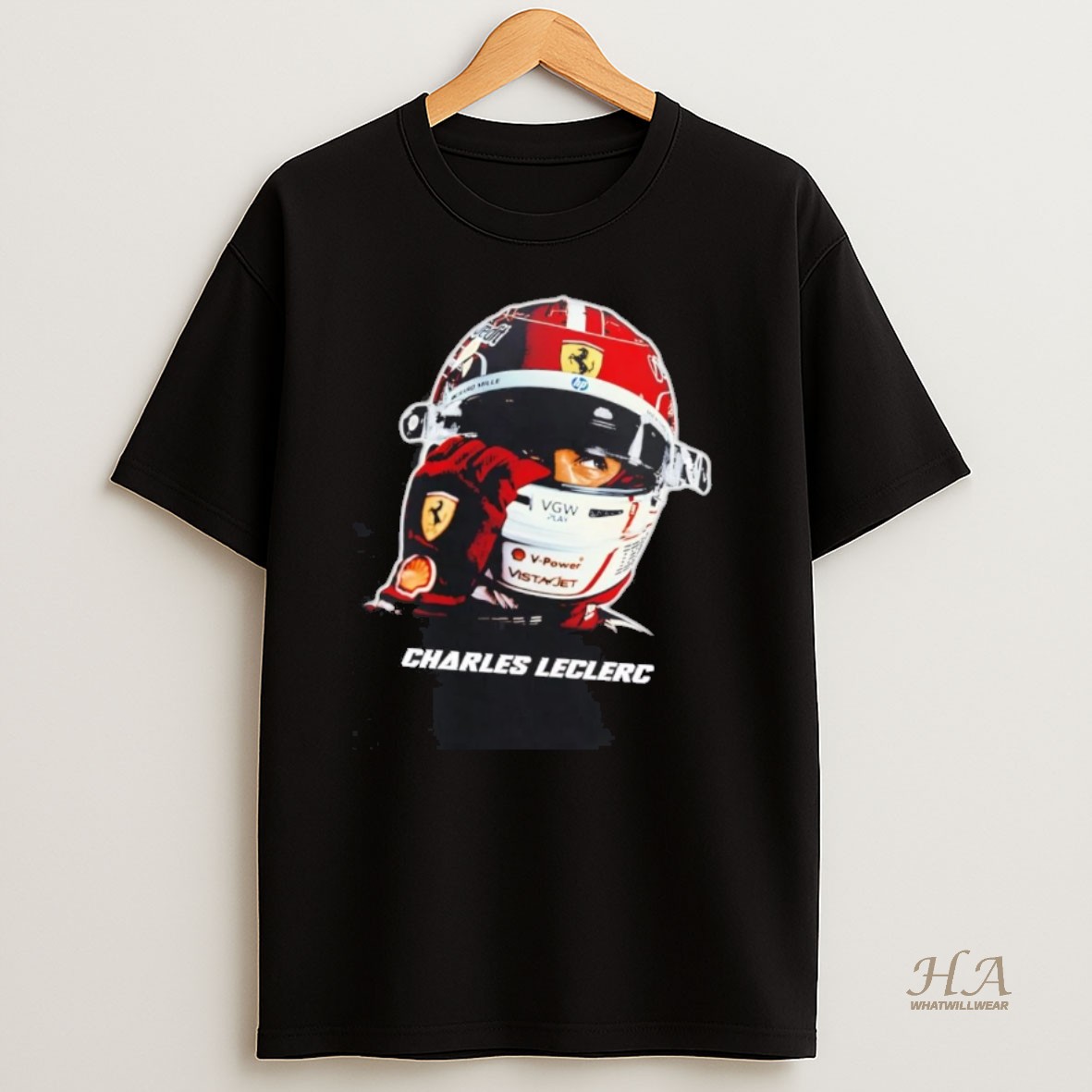 Official Charles Leclerc Big Head Helmet Shirt
