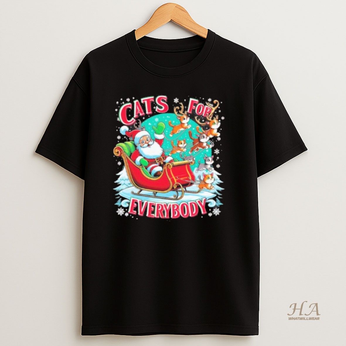 Official Christmas Cats For Everybody Santa Clause T Shirt