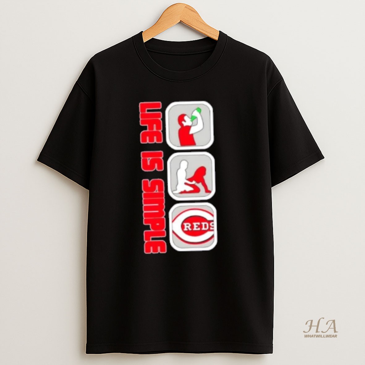 Official Cincinnati Reds Baseball Life Is Simple T Shirt