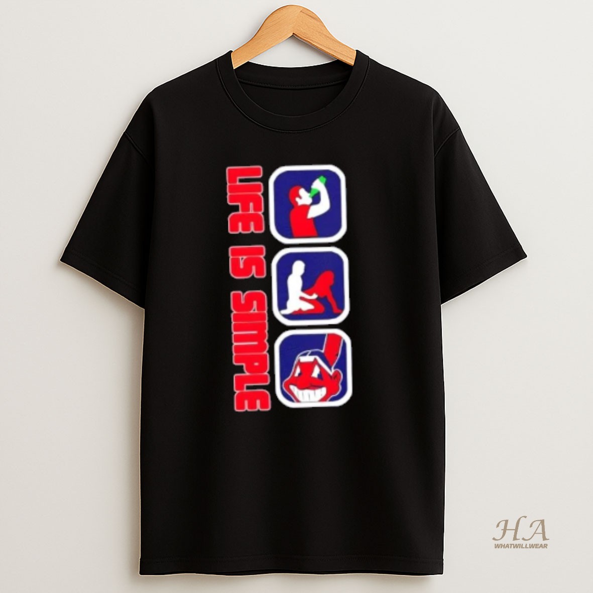Official Cleveland Indians Baseball Life Is Simple T Shirt