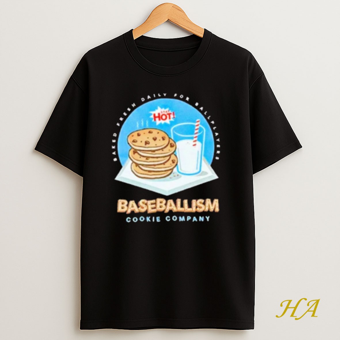 Official Cookies Milk Baked Fresh Daily For Ballplayers Baseballism T Shirt