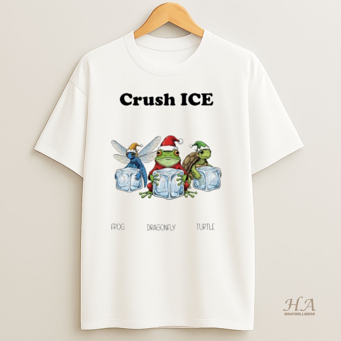 Official Crush Ice Anti Trump Fdt Frog Dragonfly Turtle Christmas Shirt