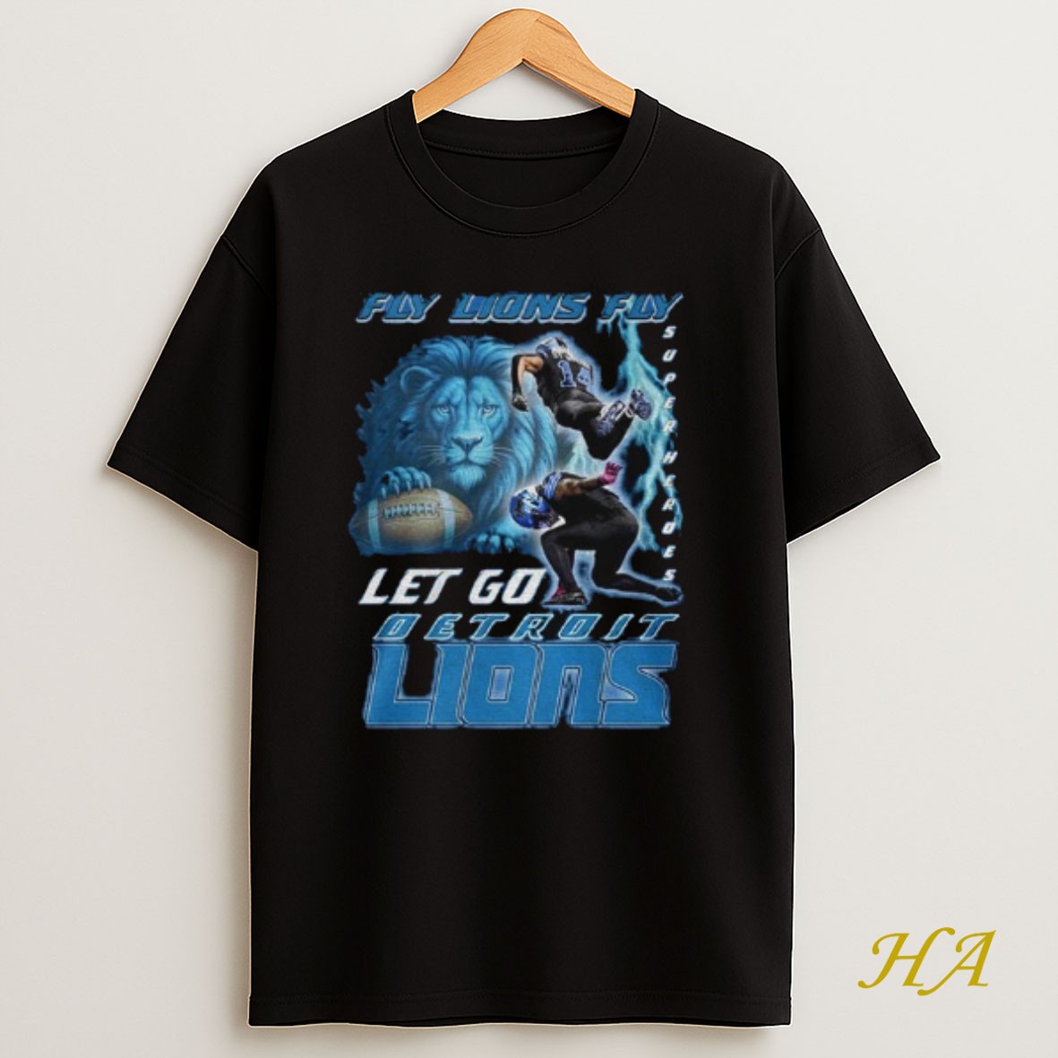Official Detroit Lions Fly Lions Fly Let Go Lions Superheroes Shirt
