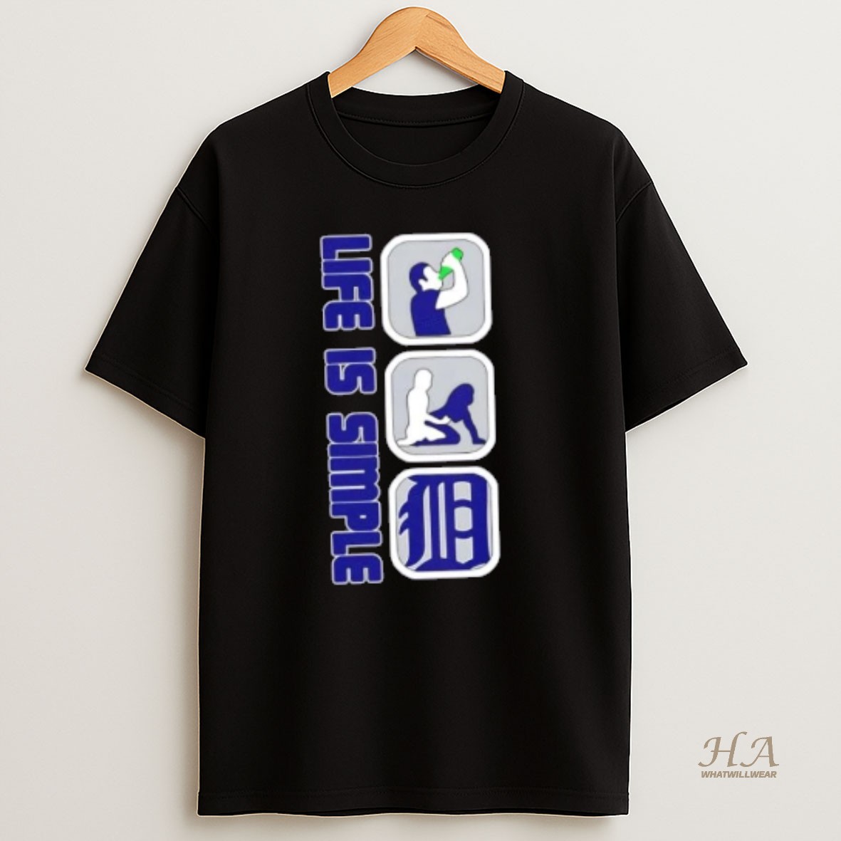 Official Detroit Tigers Baseball Life Is Simple T Shirt
