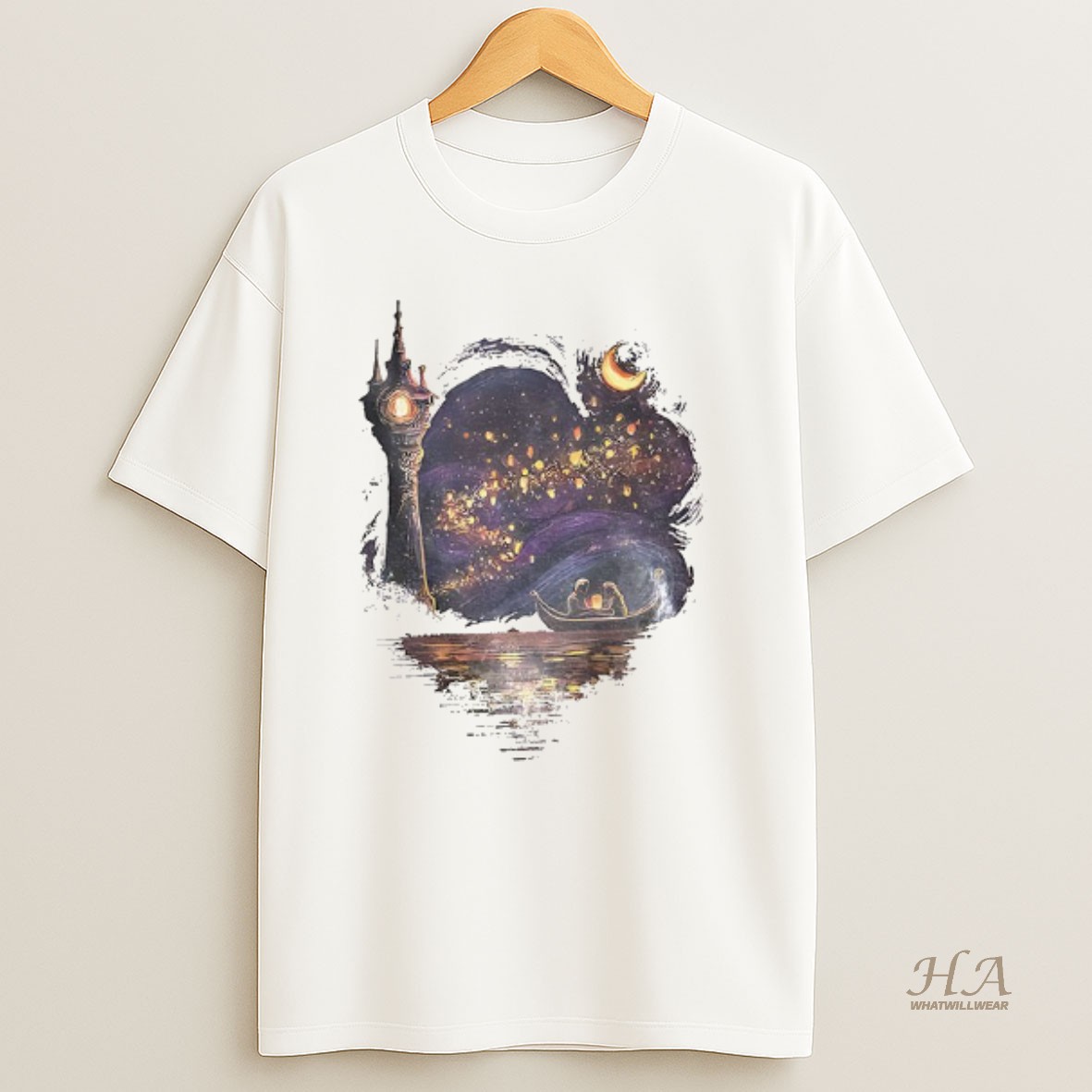 Official Disney Tangled Rapunzel Romantic Floating Lights Disney Shirt