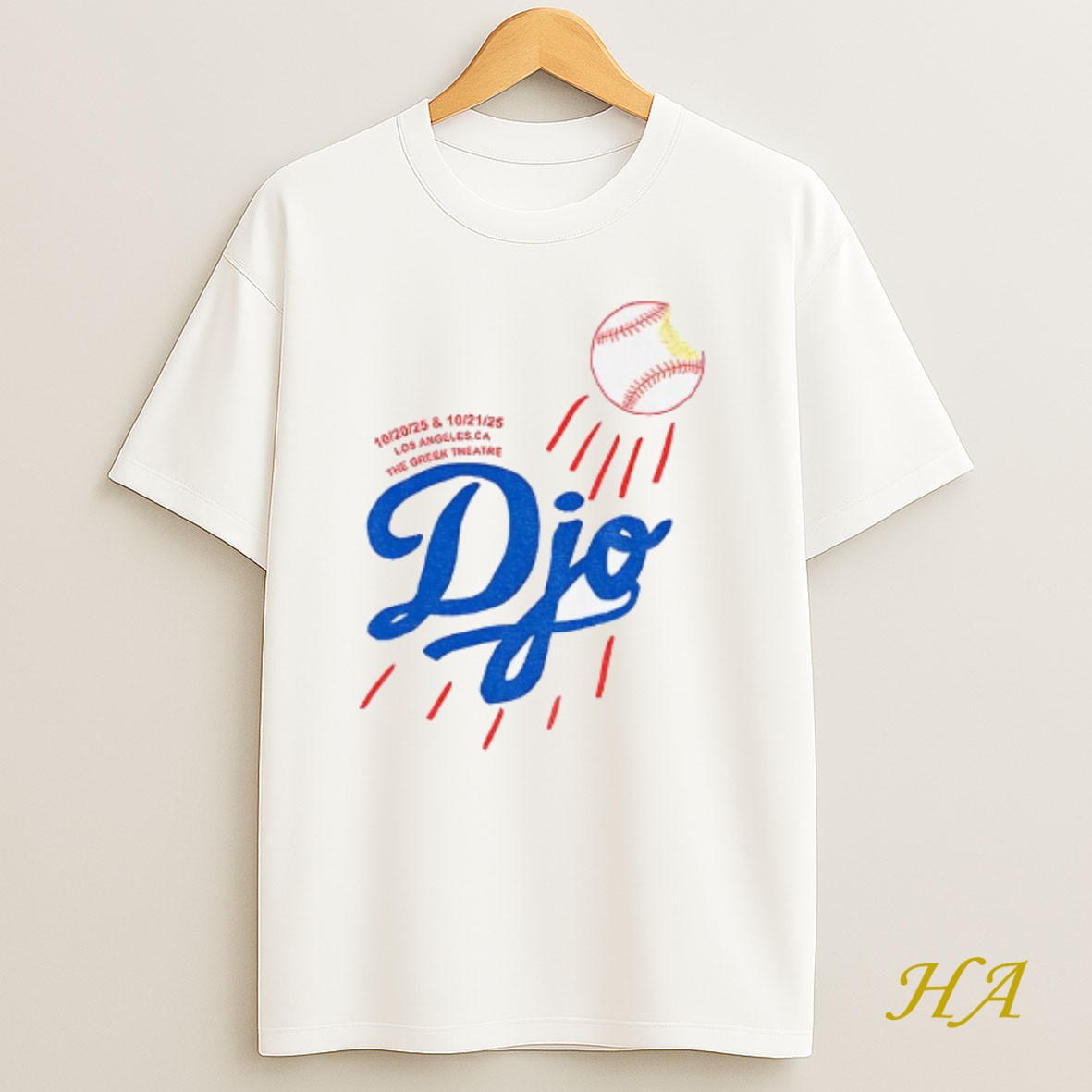 Official Djo Greek Theatre Oct 20 2025 Los Angeles Dodgers Ca Tour T Shirt