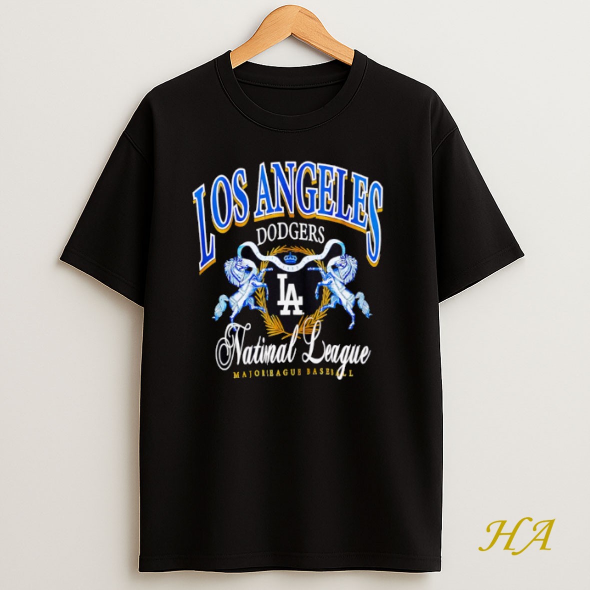 Official Dodgers La Mitchell And Ness Mlb Team Logo T Shirt