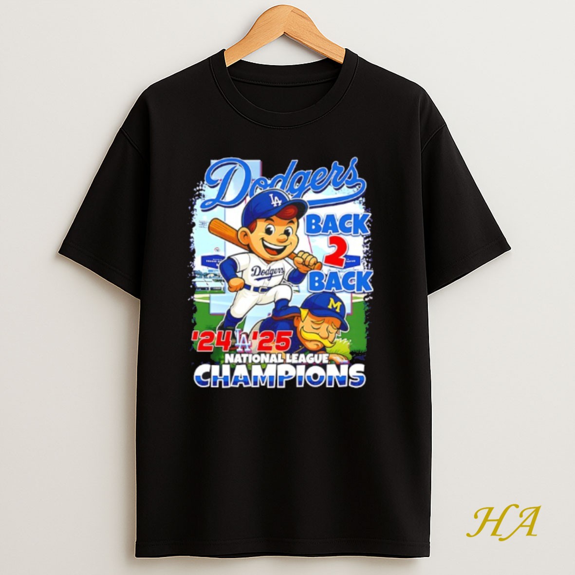Official Dodgers Beat Brewers Back 2 Back 2425 National League Champions Shirt