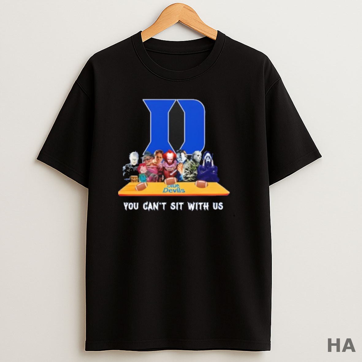 Official Duke Blue Devils Horror Movie Characters You Cant Sit With Us Halloween T Shirt