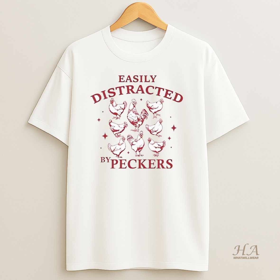 Official Easily Distracted By Peckers T Shirt