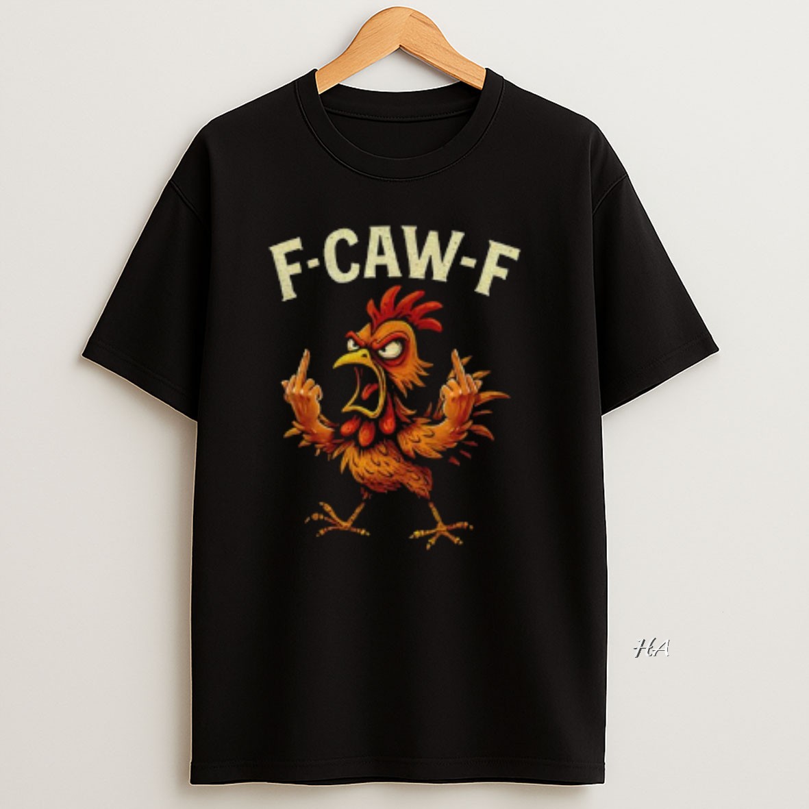 Official F Caw F Angry Chicken Middle Finger T Shirt