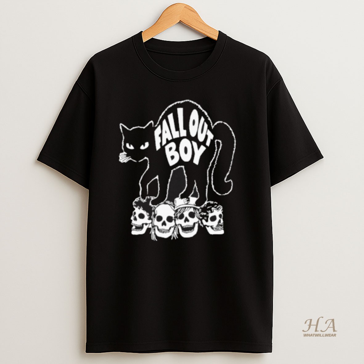 Official Fall Out Boy Black Cat T Shirt