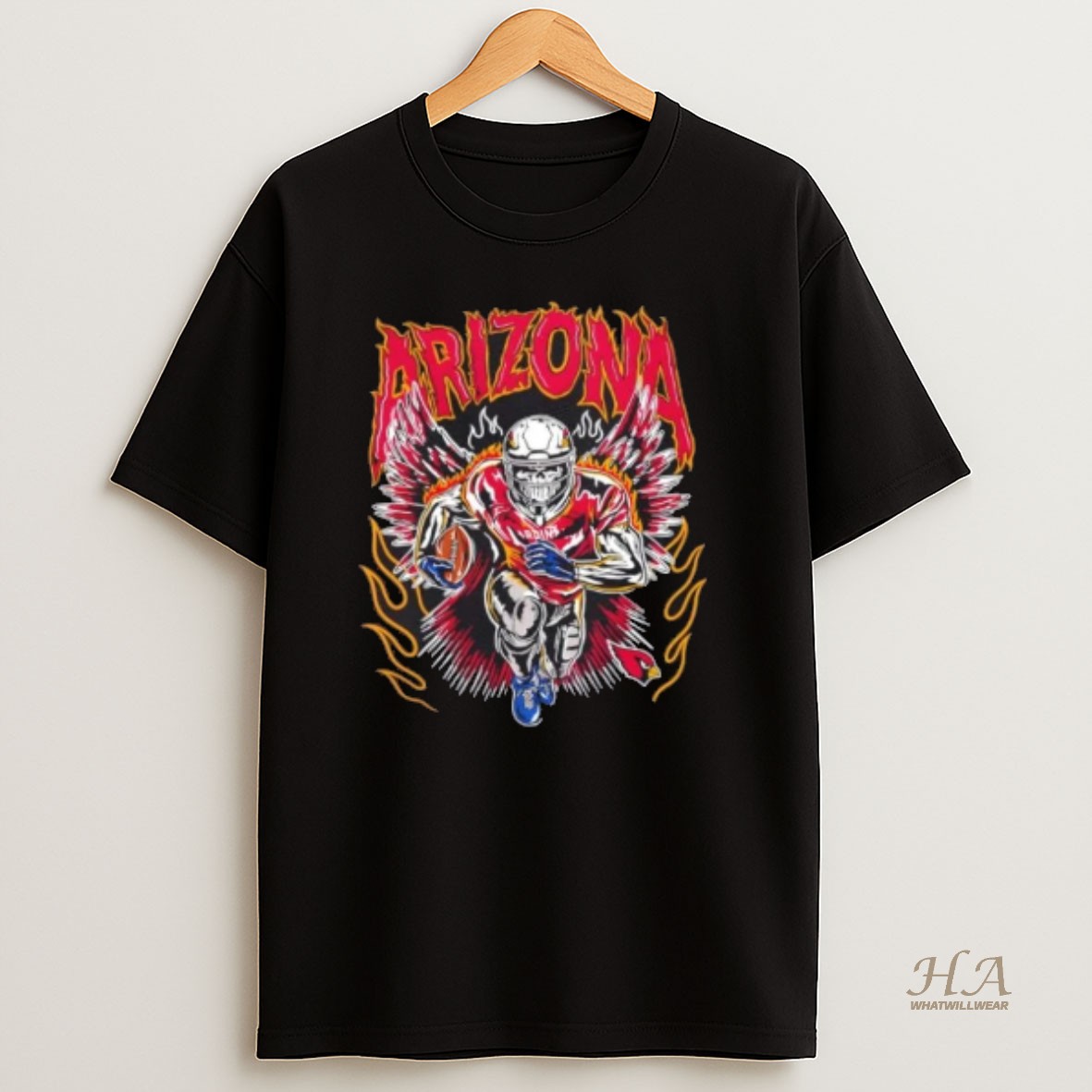 Official Flying Arizona Cardinals Football Fire Graphic T Shirt