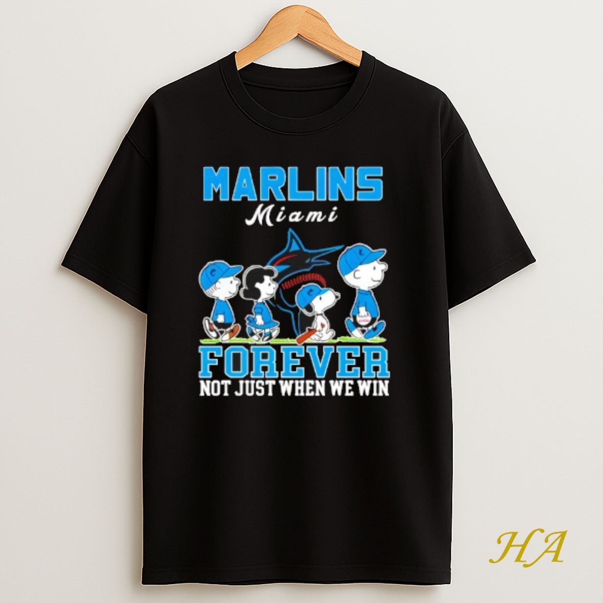Official Forever Miami Marlins Snoopy And Peanuts Forever Not Just When We Win T Shirt