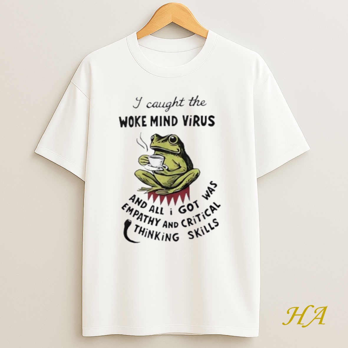 Official Frog Coffee I Caught The Woke Mind Virus T Shirt