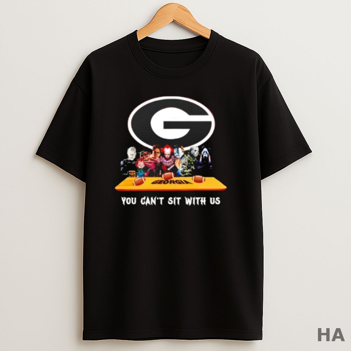 Official Georgia Bulldogs Horror Movie Characters You Cant Sit With Us Halloween T Shirt
