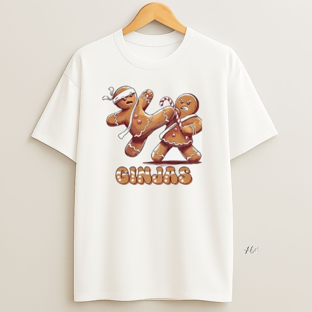 Official Gingerbread Man Karate Ginjas Merry Christmas T Shirt