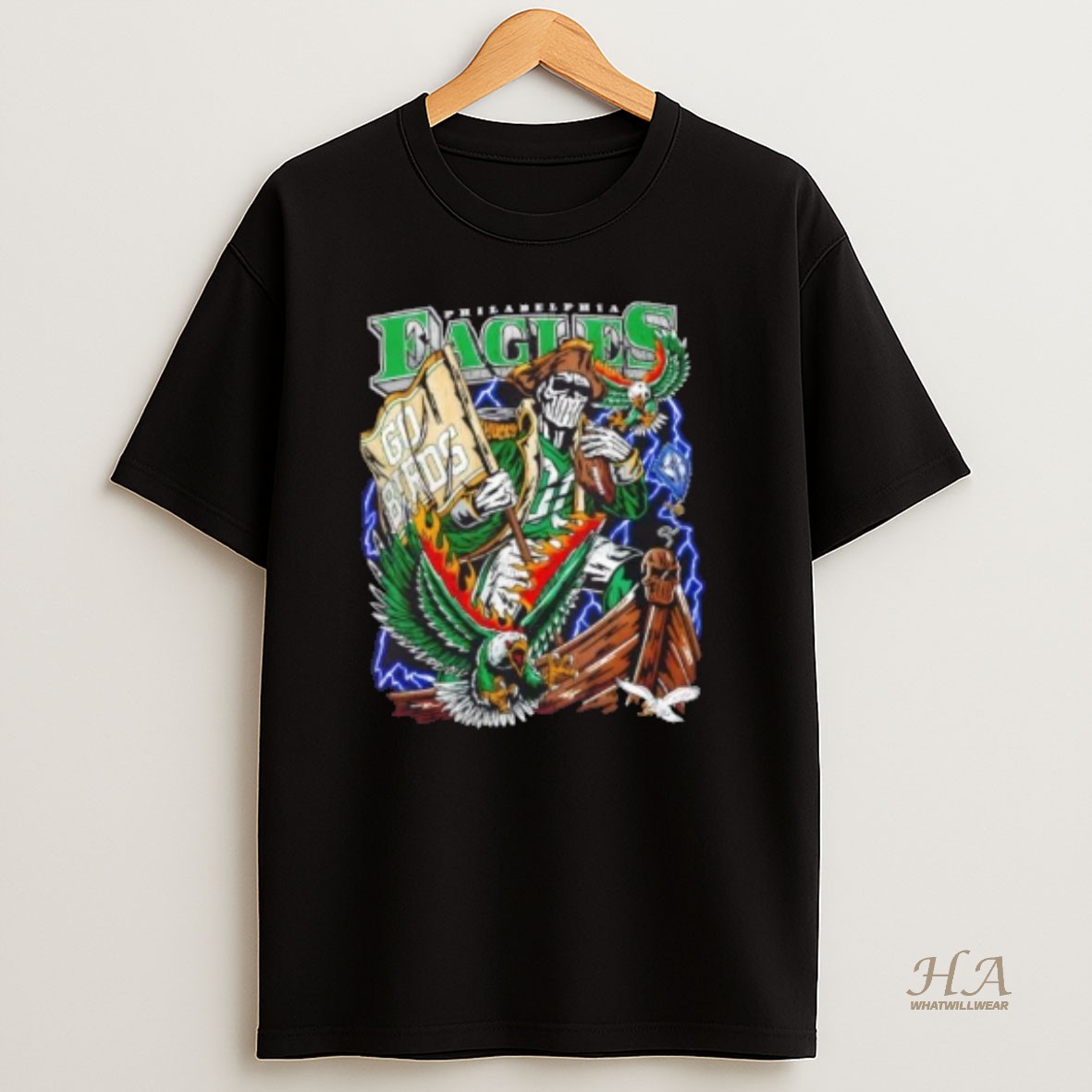 Official Go Philadelphia Eagles Revolution Football Fire Graphic T Shirt