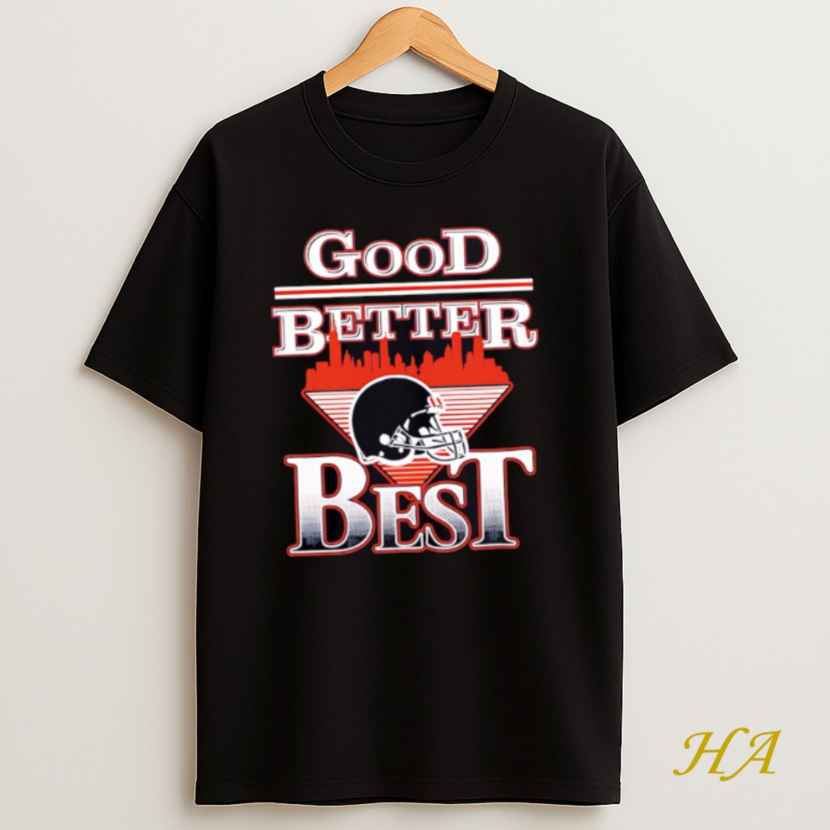 Official Good Better Best Chicago Bears Helmet T Shirt