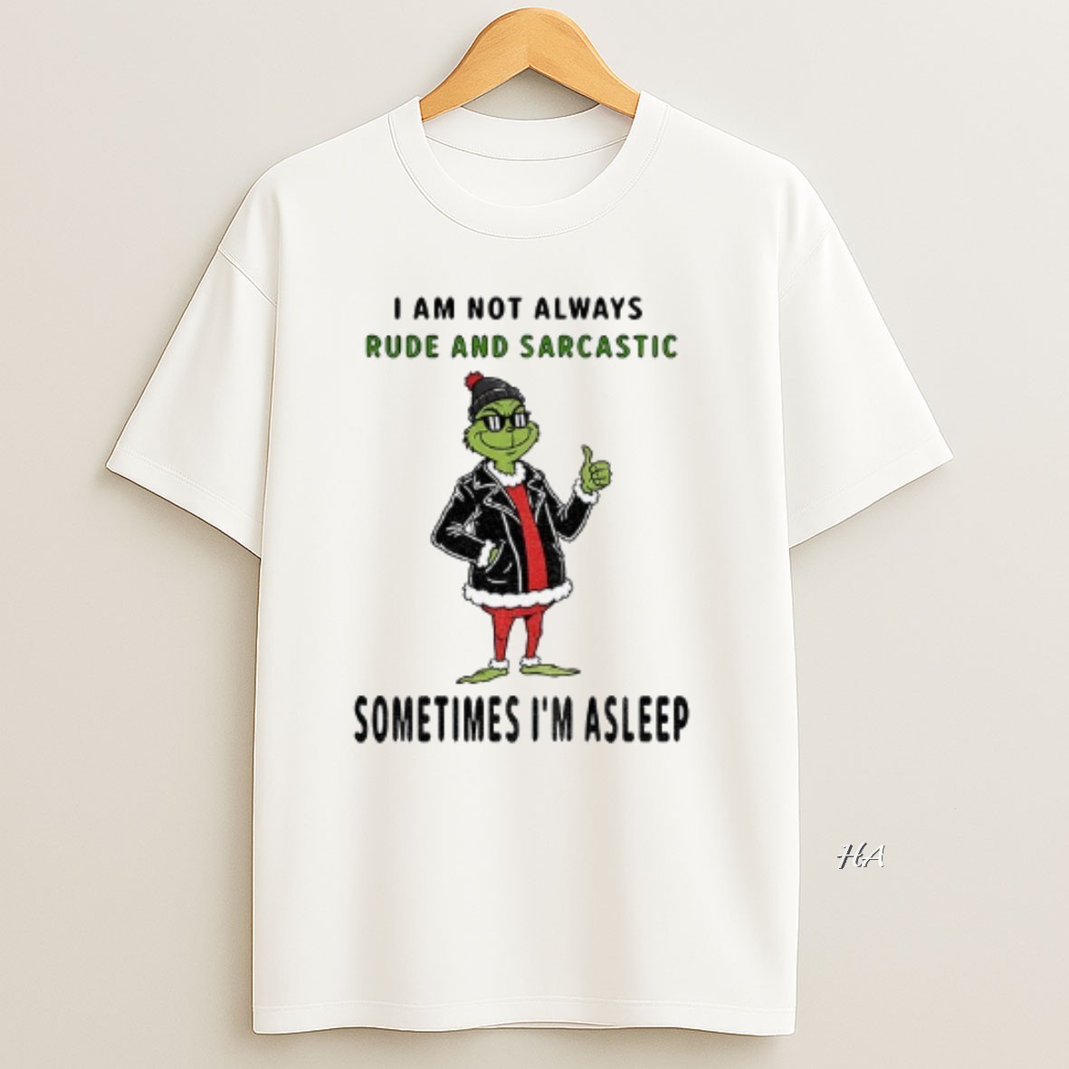 Official Grinch I Am Not Always Rude And Sarcastic Sometimes Im Asleep Christmas T Shirt