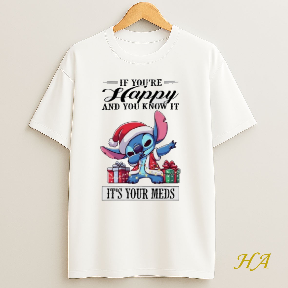 Official Grinch Santa Christmas If Youre Happy And You Know It Its Your Meds T Shirt