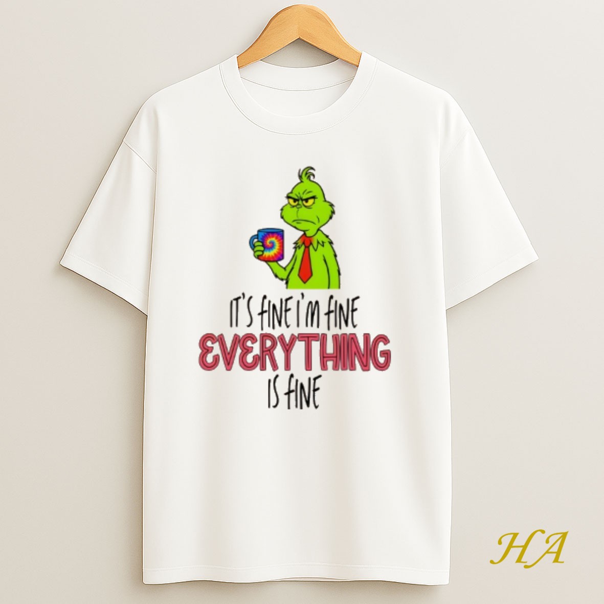 Official Grinch Its Fine Im Fine Everything Is Fine Christmas Shirt
