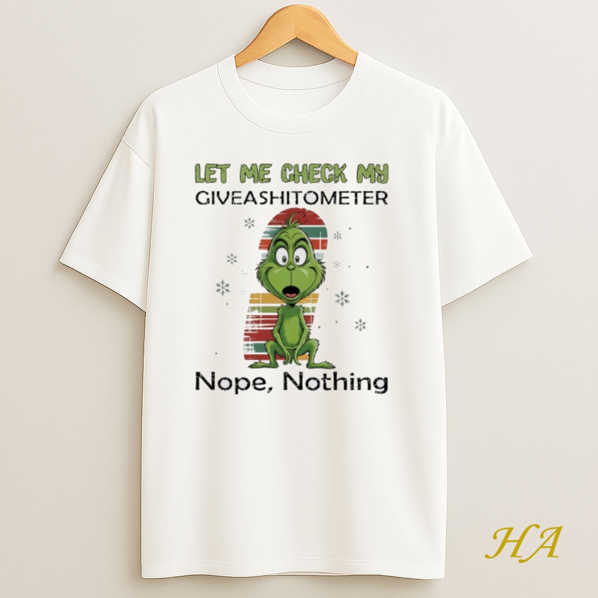 Official Grinch Let Me Check My Giveashitometer Nope Nothing Shirt