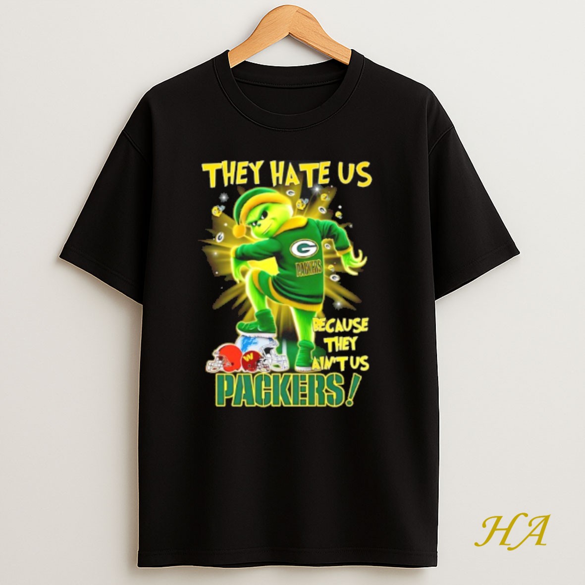 Official Grinch They Hate Us Because They Aint Us Packers Beat Lions Brownscommanders Shirt
