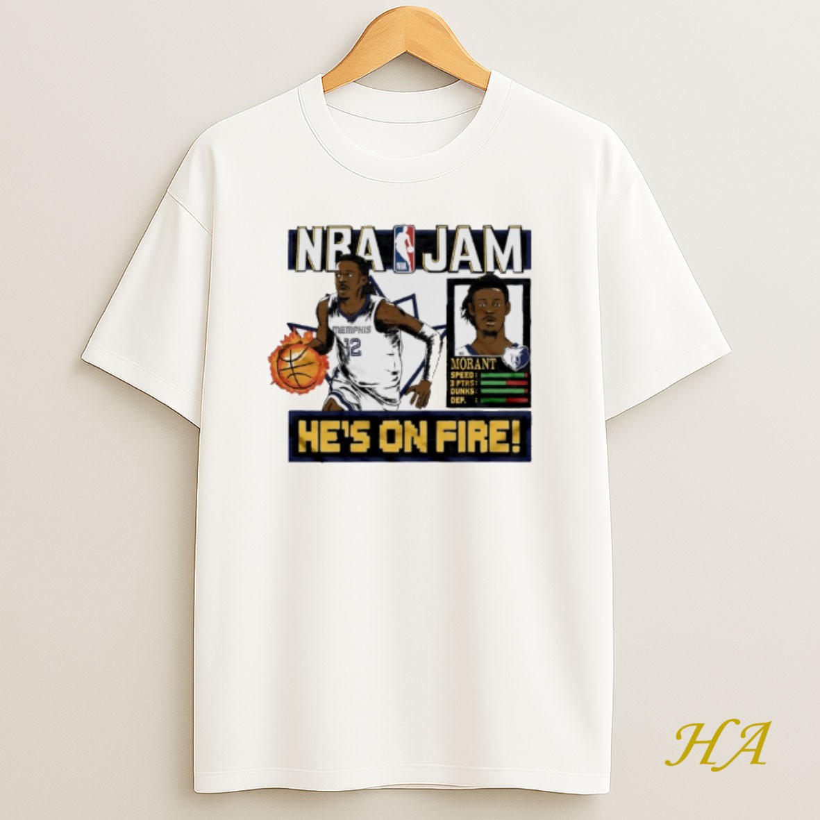 Official Grizzlies Ja Morant Hes One Fire Memphis Grizzlies Nba Jam T Shirt