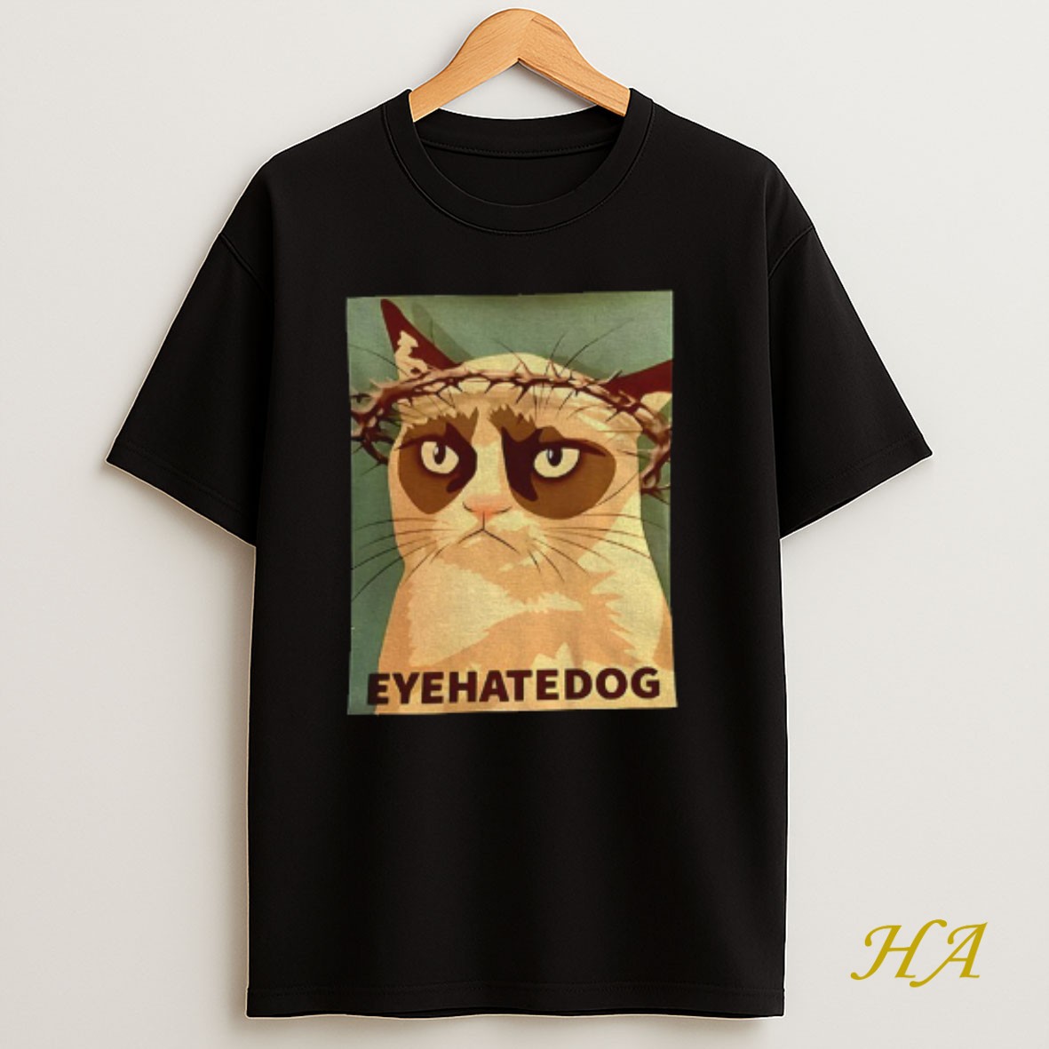 Official Grumpy Cat Meme Eyehatedog Vintage T Shirt